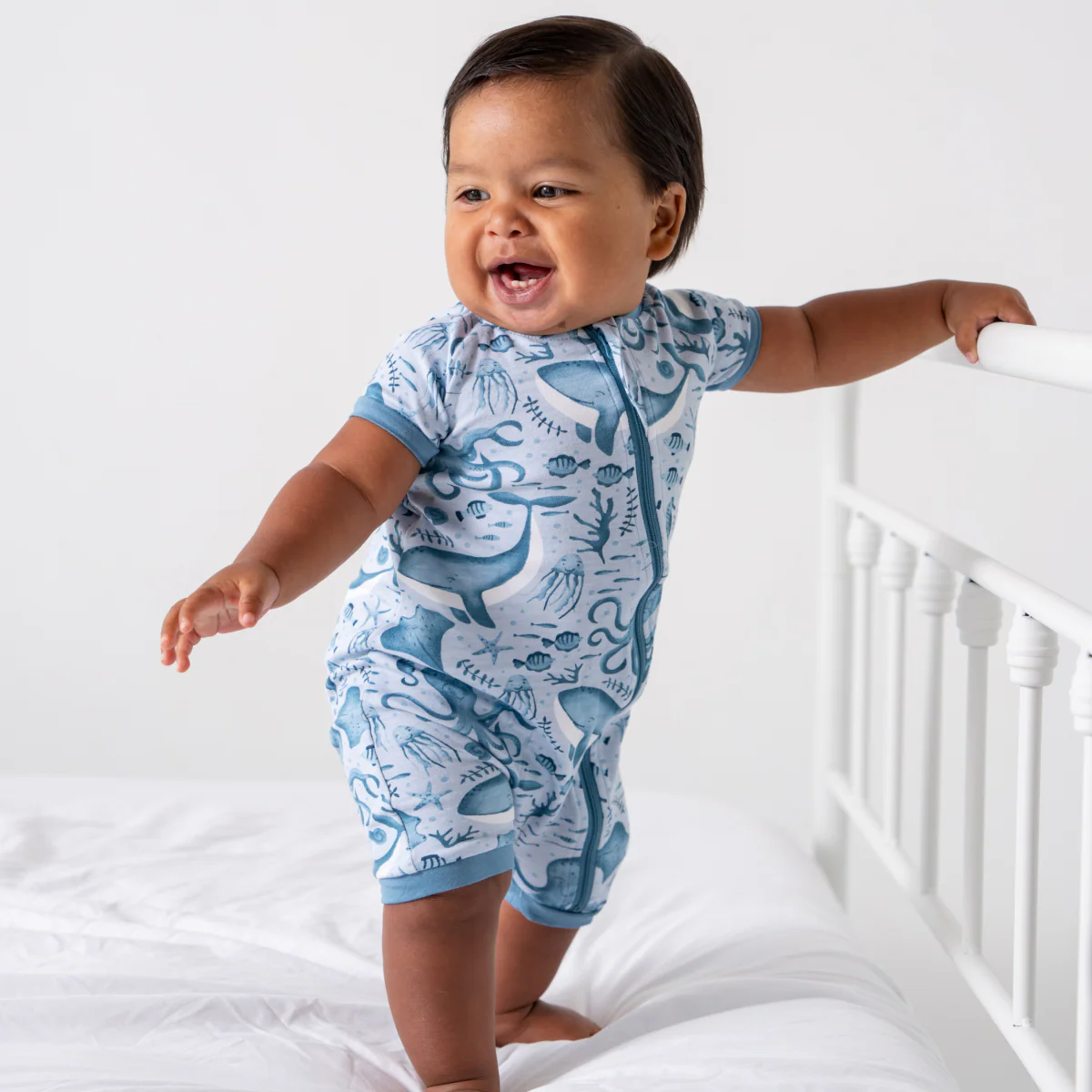 Baby Short-Sleeve Bamboo Romper - Image 10