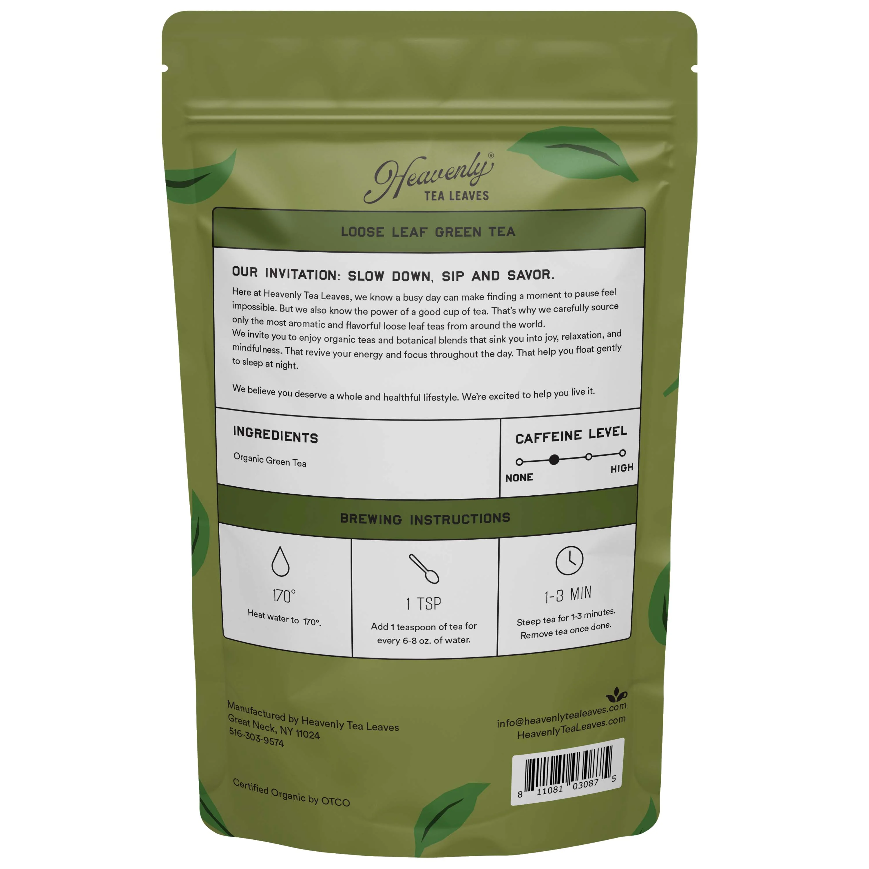 Organic Pure Green, Bulk Loose Leaf Green Tea, 16 Oz. - Image 3