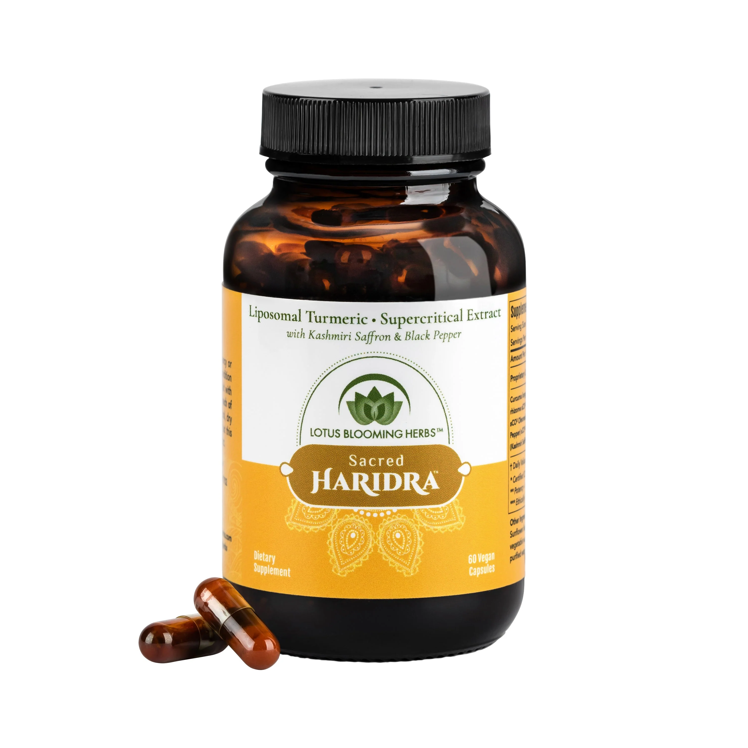 Sacred Haridra™ | Supercritical Extract of Turmeric, Kashmiri Saffron and Black Pepper in Liposomal Form (60 vegan capsules) - Image 4